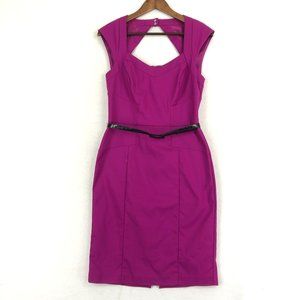 White House Black Market Purple Sheath Midi Dress Sweetheart Neckline